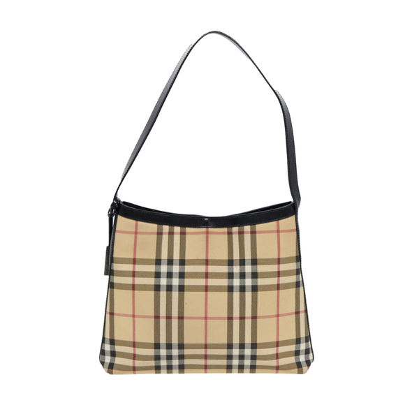 BURBERRY Nova Check Shoulder Bag PVC Beige Auth 88400 - Picture 2 of 16